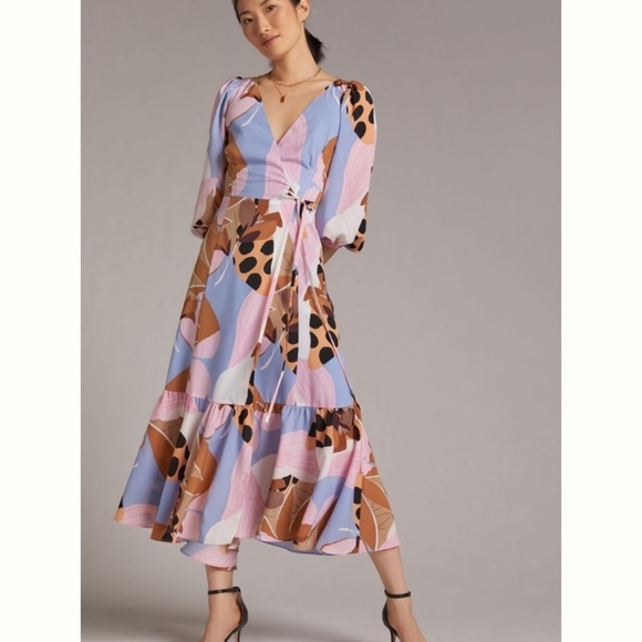 🌟HP🌟 Anthropologie NWT Hutch Bloom Wrap MIDI Dress Size XXS. - Picture 14 of 14